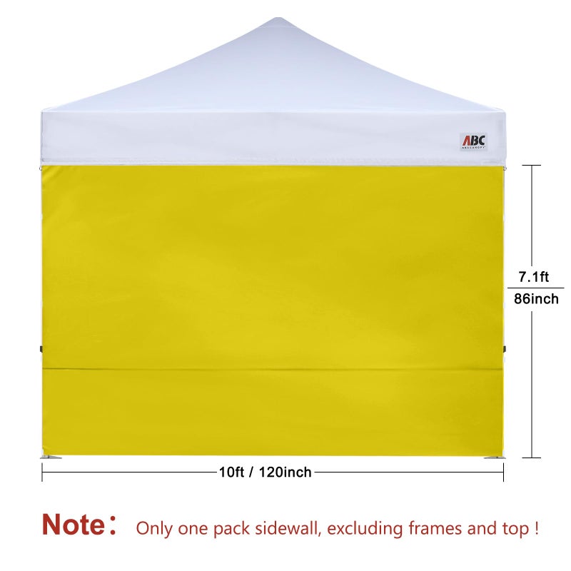 ABCCANOPY Instant Canopy SunWall 10x10 FT, 1 Pack Sidewall Only, No Frame or Top, Yellow - Image 2